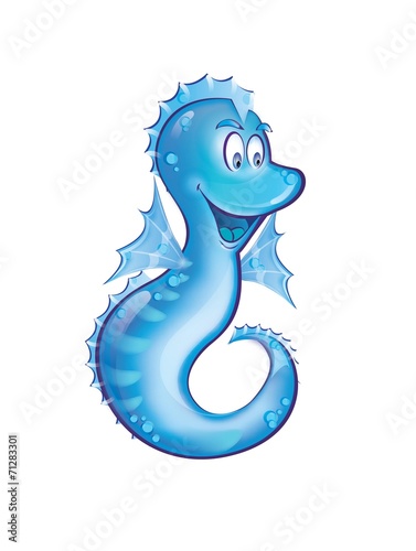 Cute sea horse cartoon