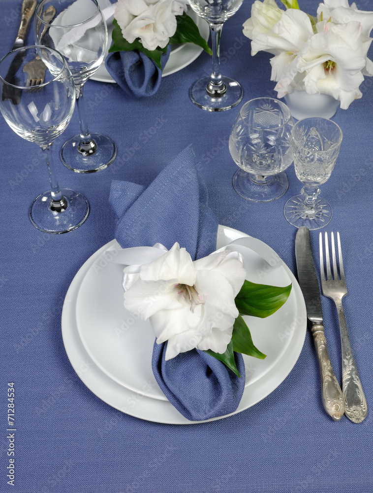 Napkin decorated with flower Napkin decorated with flower
