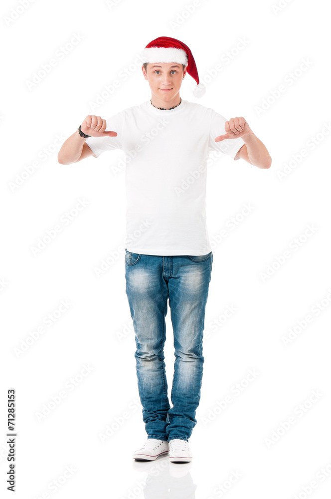 White T-shirt on a man