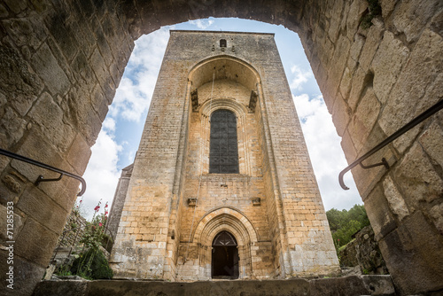The medieval village Saint-Amand-de-Coly with its fortified Roma