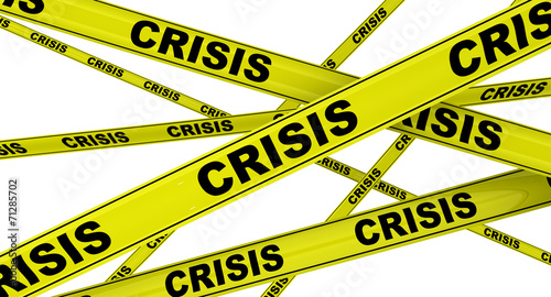Кризис (crisis). Желтая оградительная лента photo