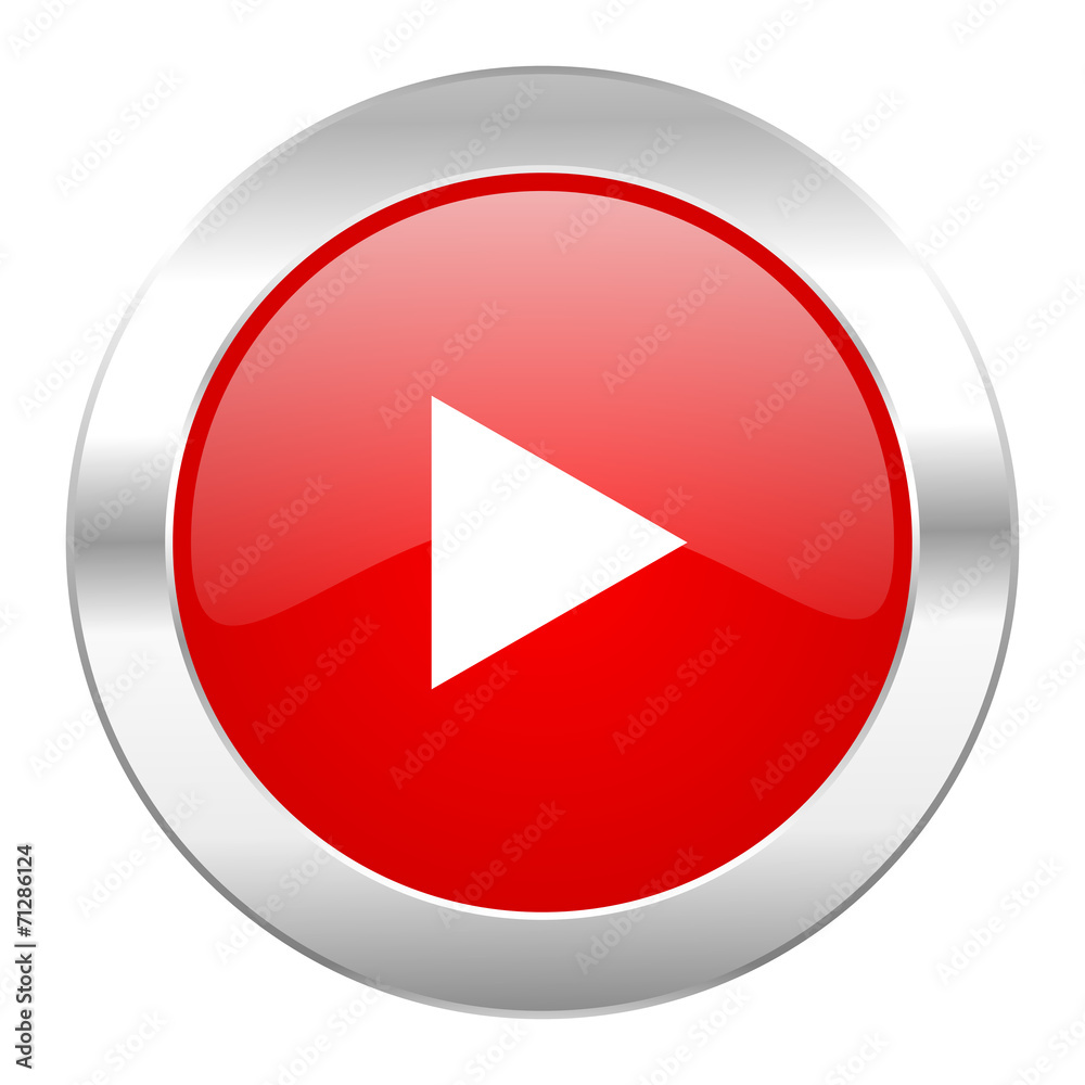 play red circle chrome web icon isolated play red circle chrome web icon isolated