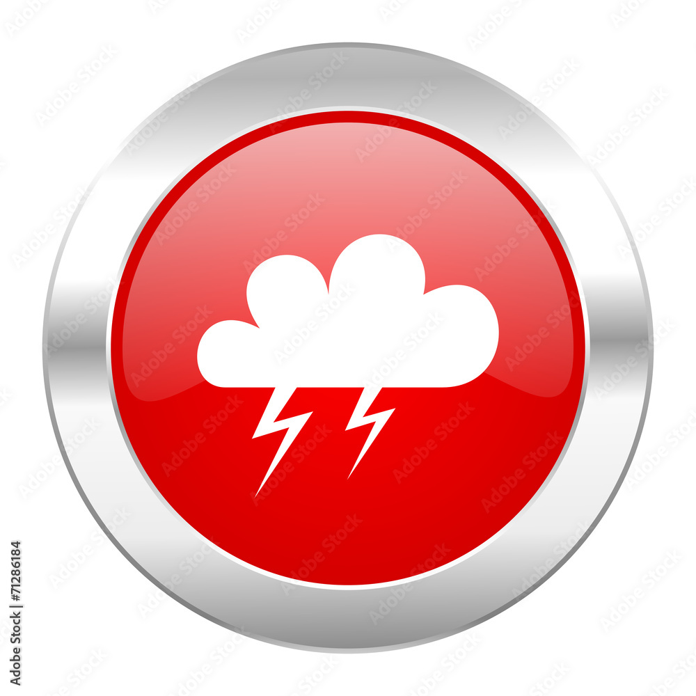storm red circle chrome web icon isolated storm red circle chrome web icon isolated