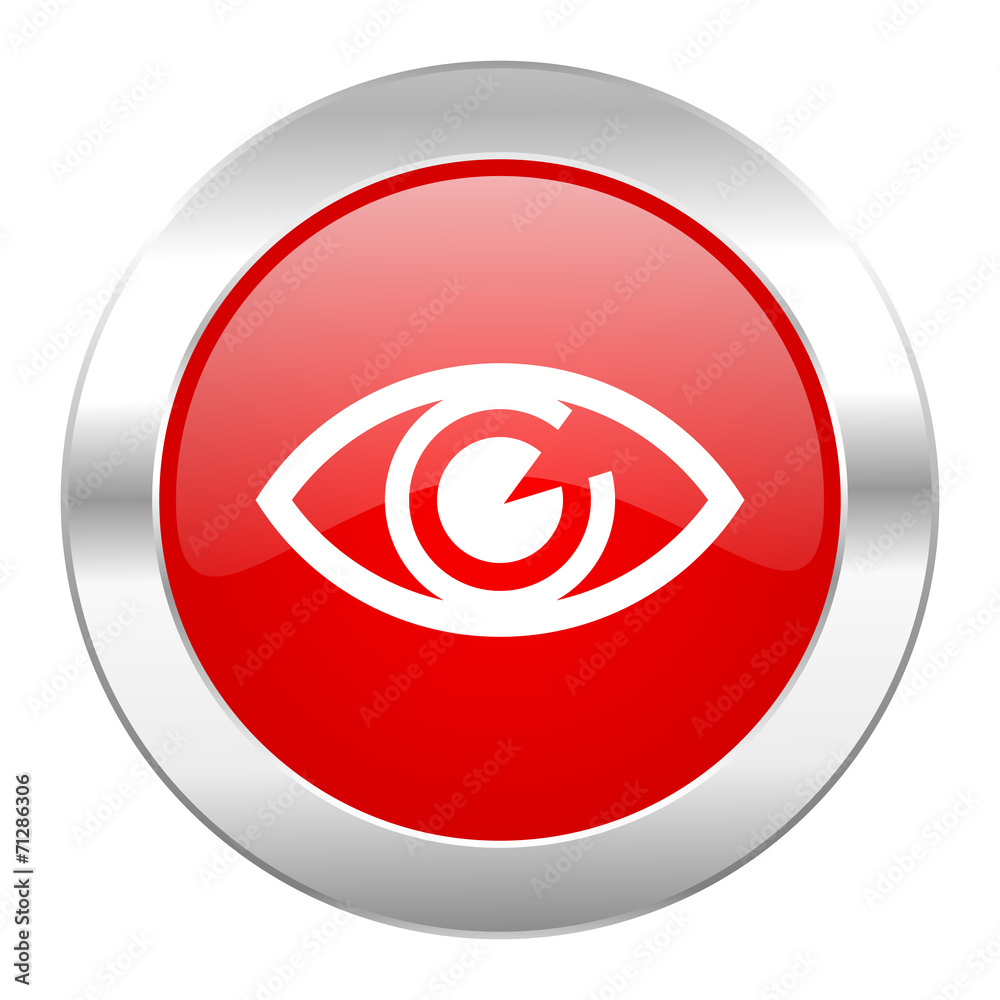 eye red circle chrome web icon isolated eye red circle chrome web icon isolated