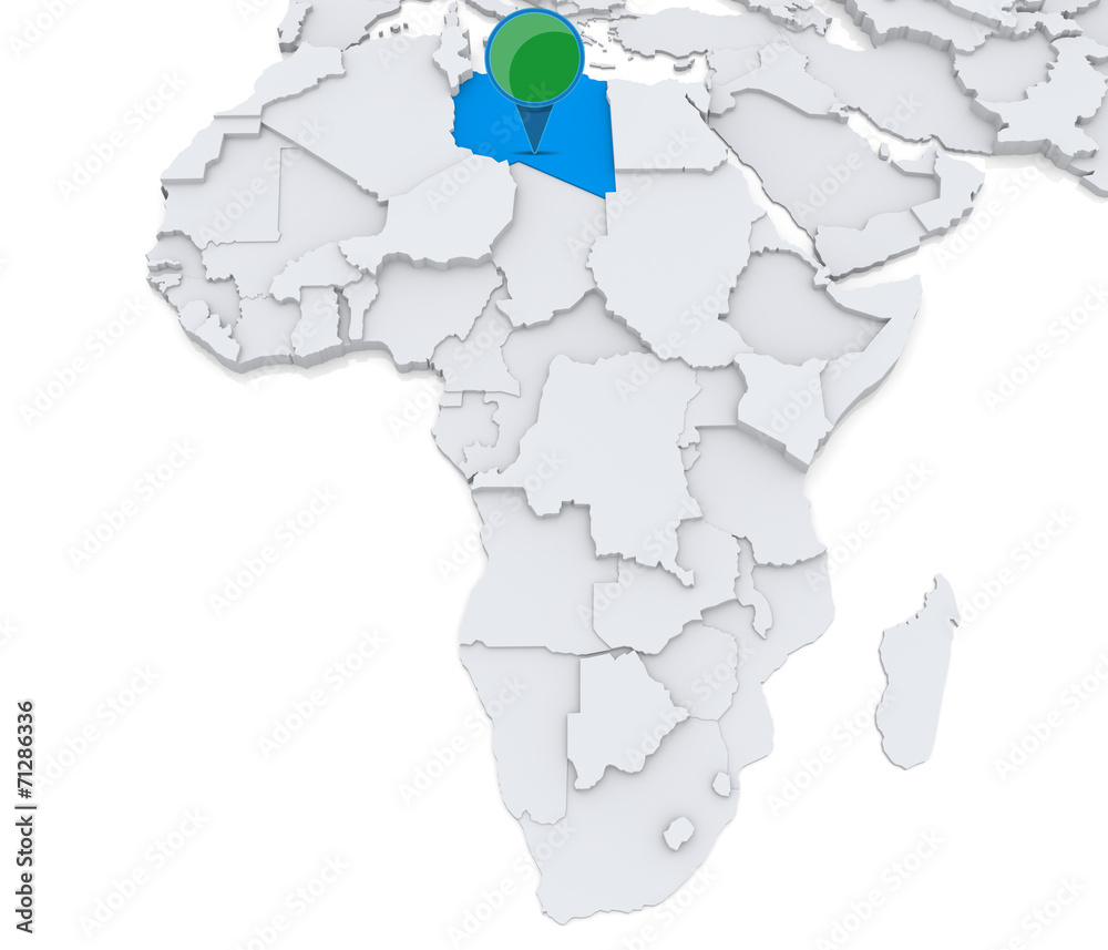 Libya on a map of Africa Libya on a map of Africa