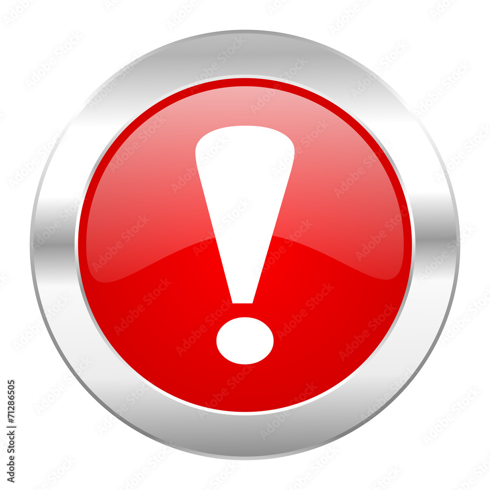 exclamation sign red circle chrome web icon isolated exclamation sign red circle chrome web icon isolated
