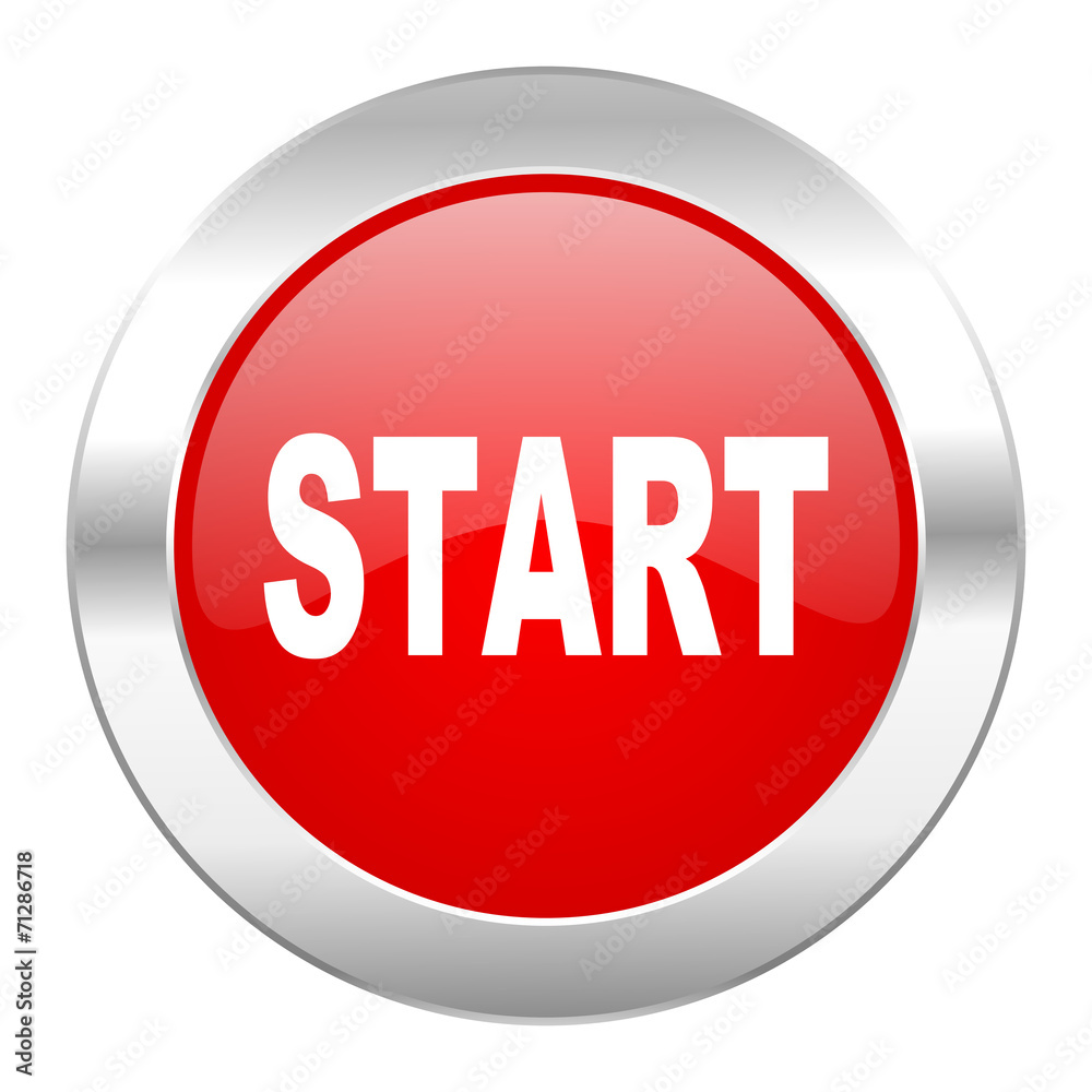 start red circle chrome web icon isolated start red circle chrome web icon isolated