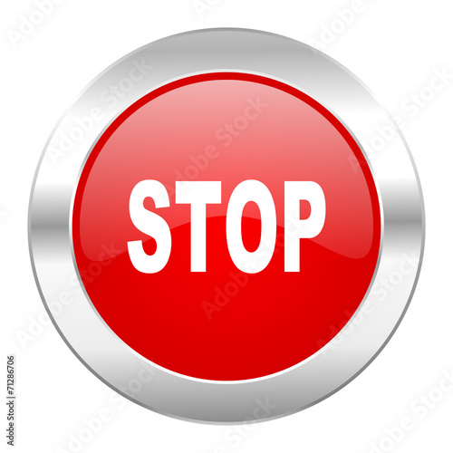 stop red circle chrome web icon isolated