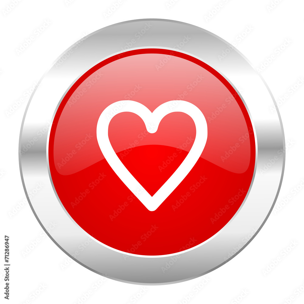 heart red circle chrome web icon isolated heart red circle chrome web icon isolated