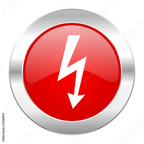 Free Download bolt red circle chrome web icon isolated - GFXLoad