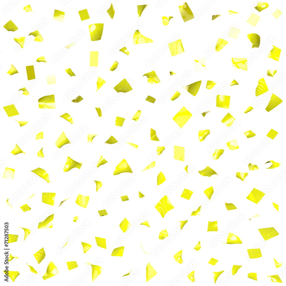Background of yellow shiny pieces of paper