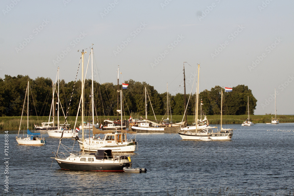 Saiboats in the habour of Enkhuizen.