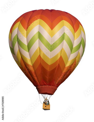 Hot-Air Balloon Floating Against White