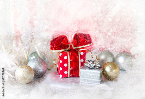 Christmas background with present box