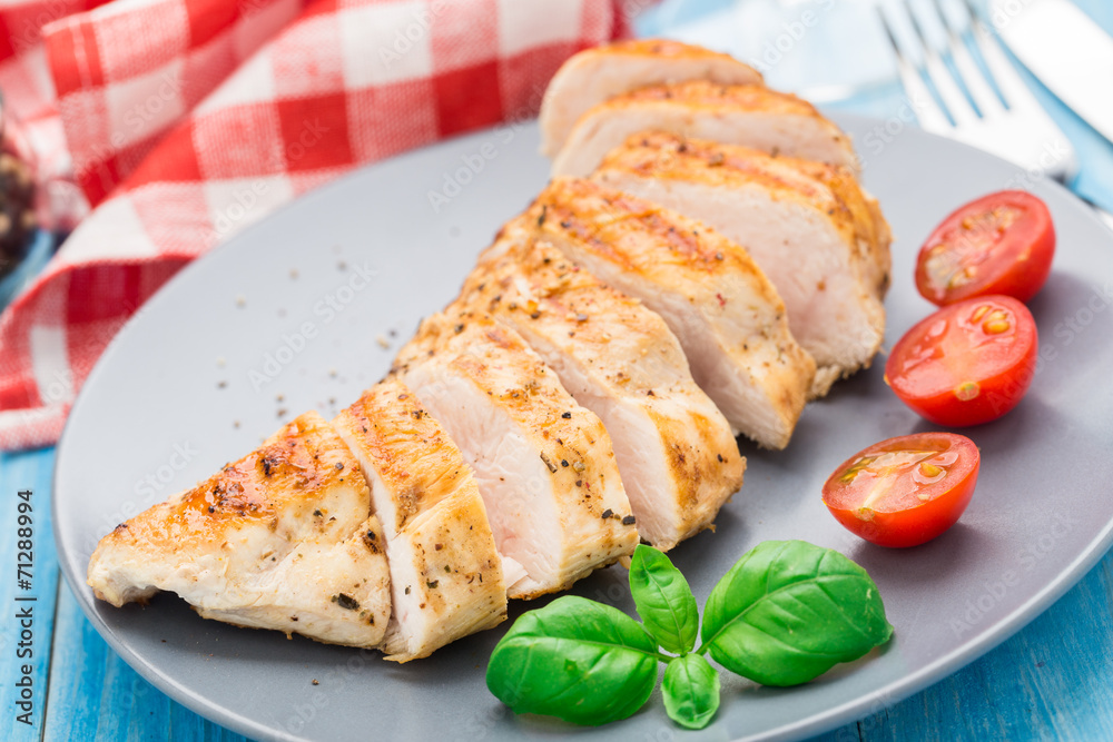 Grilled chicken breasts