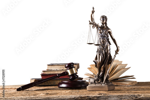 Themis in spotlight - concept of justice. photo