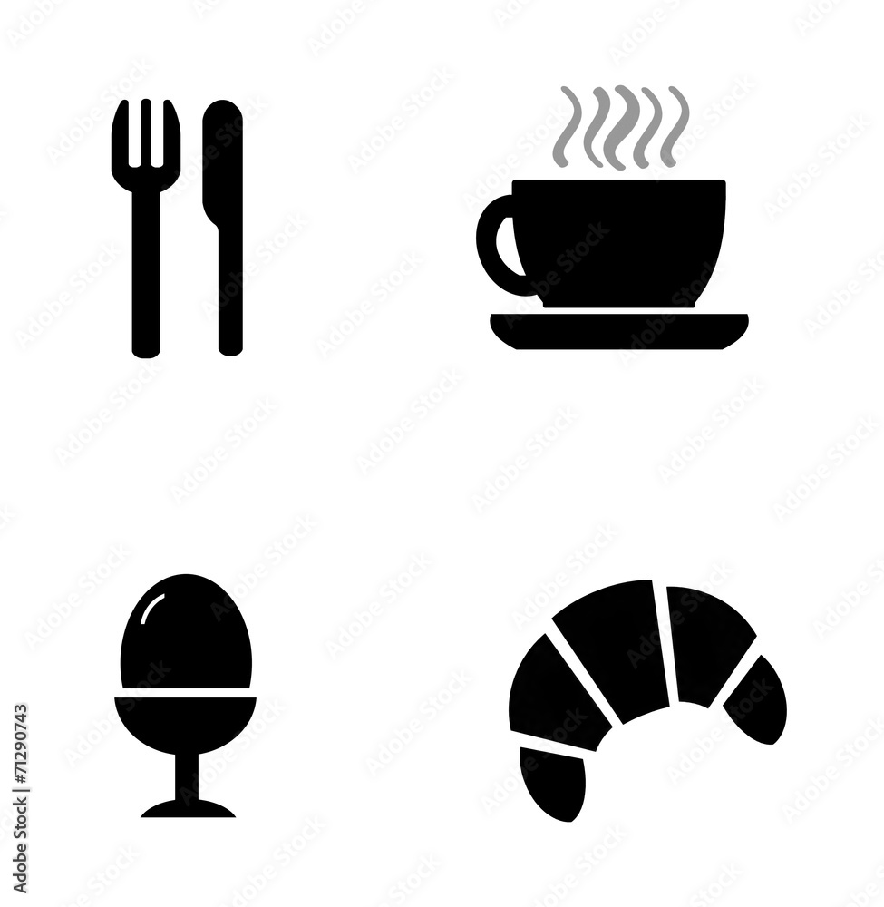 Petit déjeuner en 4 icônes Petit déjeuner en 4 icônes