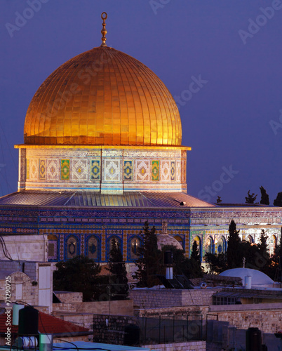 Canvas Print Al-Aqsa Mosque at Night, Jerusalem, Israel