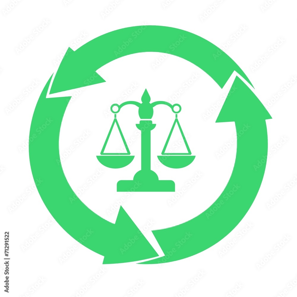 Balance dans un symbole recyclage Balance dans un symbole recyclage