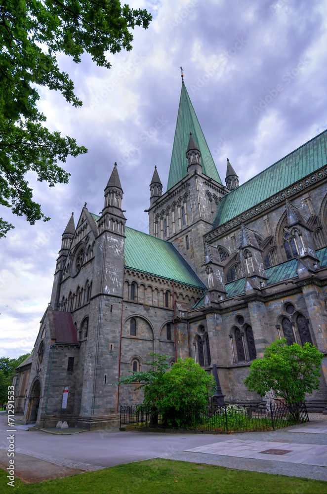 The North side of Trondheim cathedral building