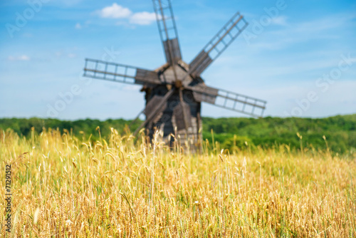 Mill on the wheat field