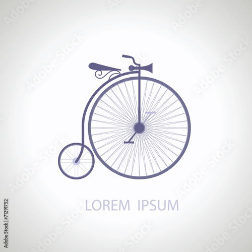 retro-style illustration of old vintage bicycle