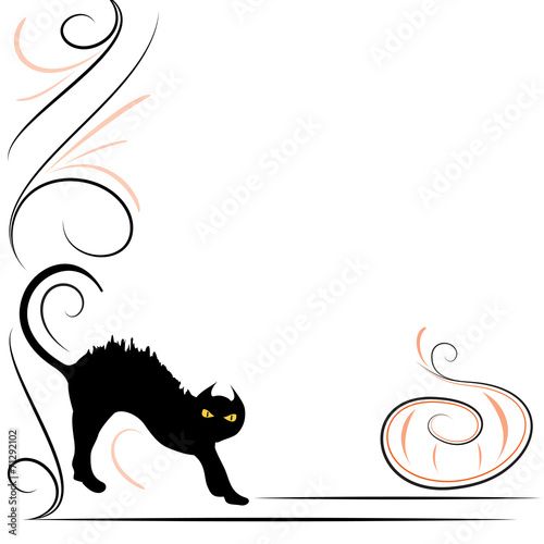 Gatto nero e zucca