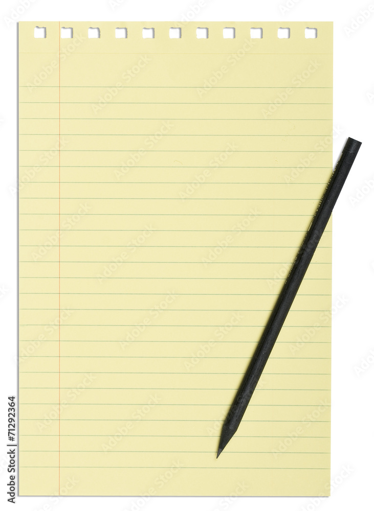 Yellow Notepad & Pencil Yellow Notepad & Pencil
