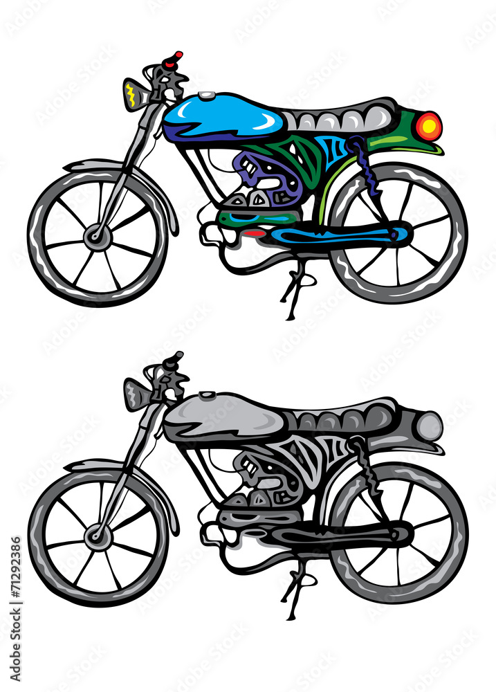 Obraz premium classic motorcycle, art vector illustration