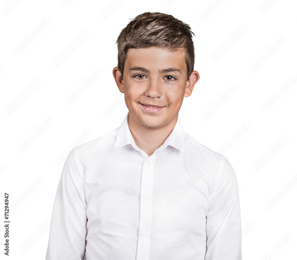 Happy confident handsome teenager on white background Happy confident handsome teenager on white background
