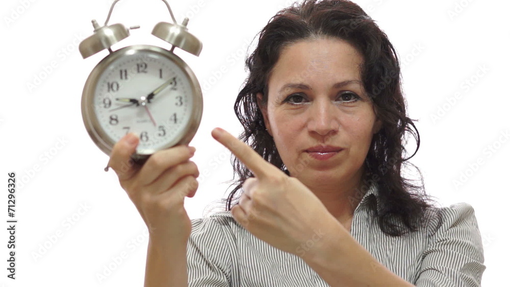 Mad Woman Manager With Time Clock