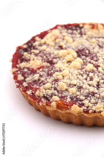 cherry pie on white background.