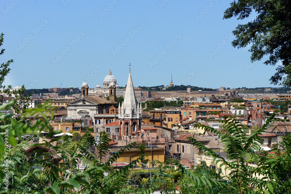 Panoramic view of Rome on the Pincio