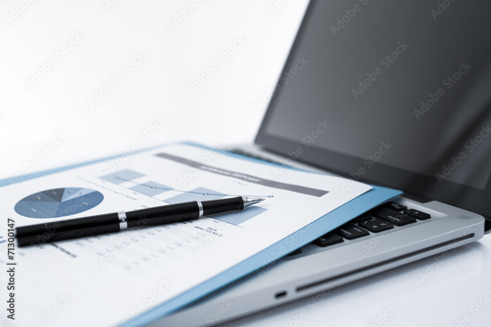 Businessman analyzing investment charts with laptop. Accounting Businessman analyzing investment charts with laptop. Accounting