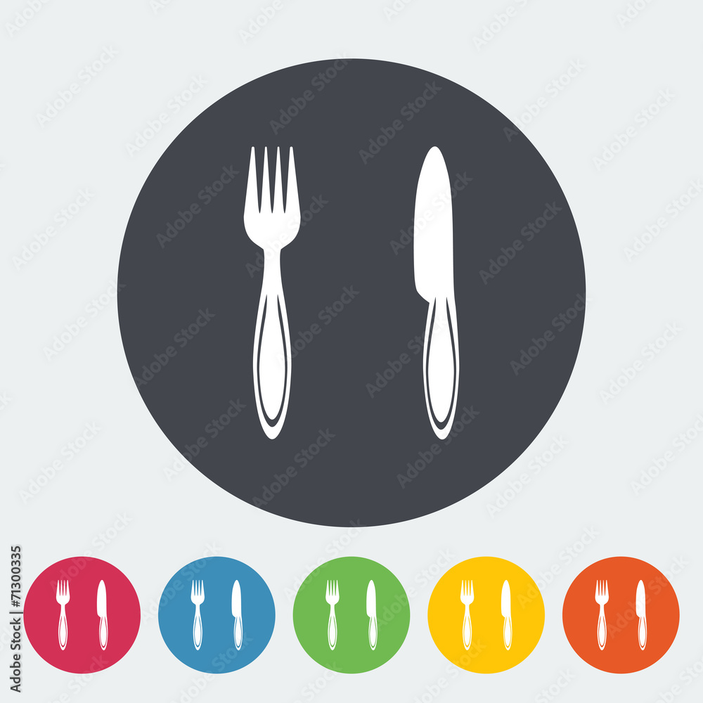Cutlery single flat icon.