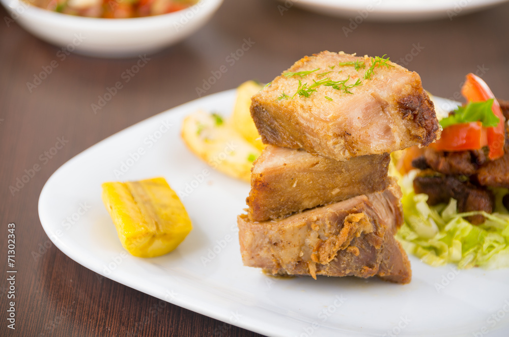 fritada fried pork traditional ecuadorian food fritada fried pork traditional ecuadorian food