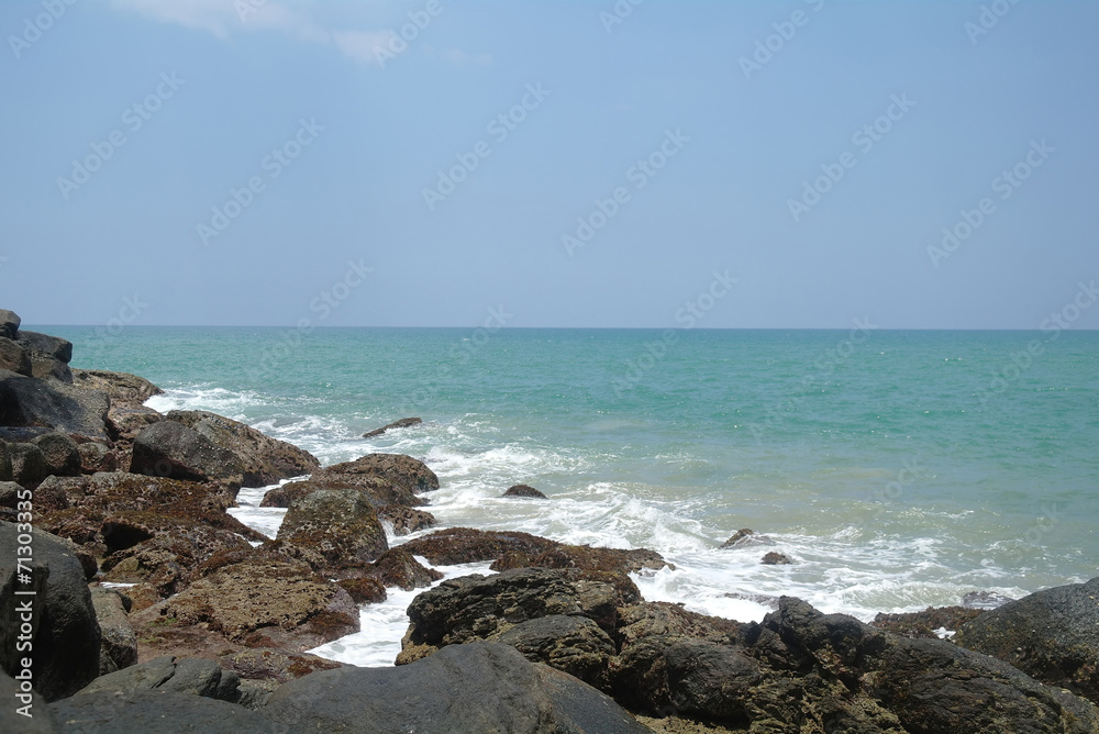 Waves and rocks on the Ocean from above. Waves and rocks on the Ocean from above.