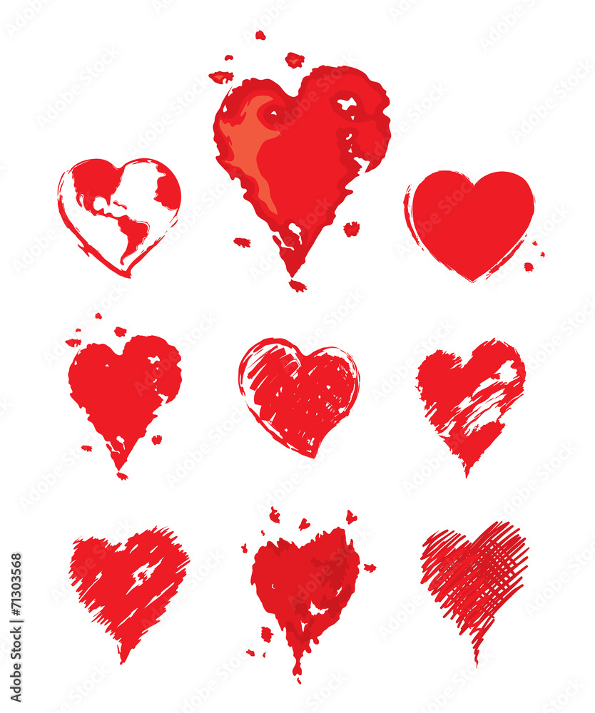 Collection vector illustrations -- heart