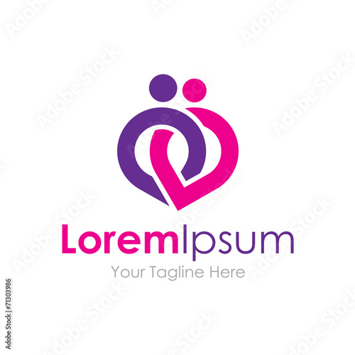 Couple connection joined circle icon simple elements logo