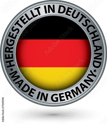 Made in Germany silver label with flag, vector illustration Free Download Made in Germany silver label with flag, vector illustration - GFXLoad