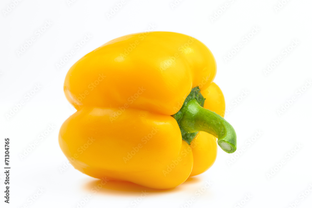 sweet yellow bell pepper on a white background illuminated sweet yellow bell pepper on a white background illuminated