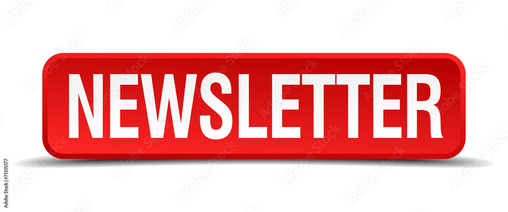 newsletter red 3d square button isolated on white newsletter red 3d square button isolated on white