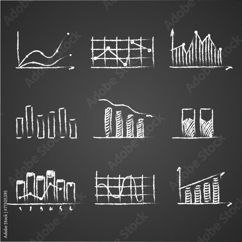 business sketches finance statistics infographics doodle hand