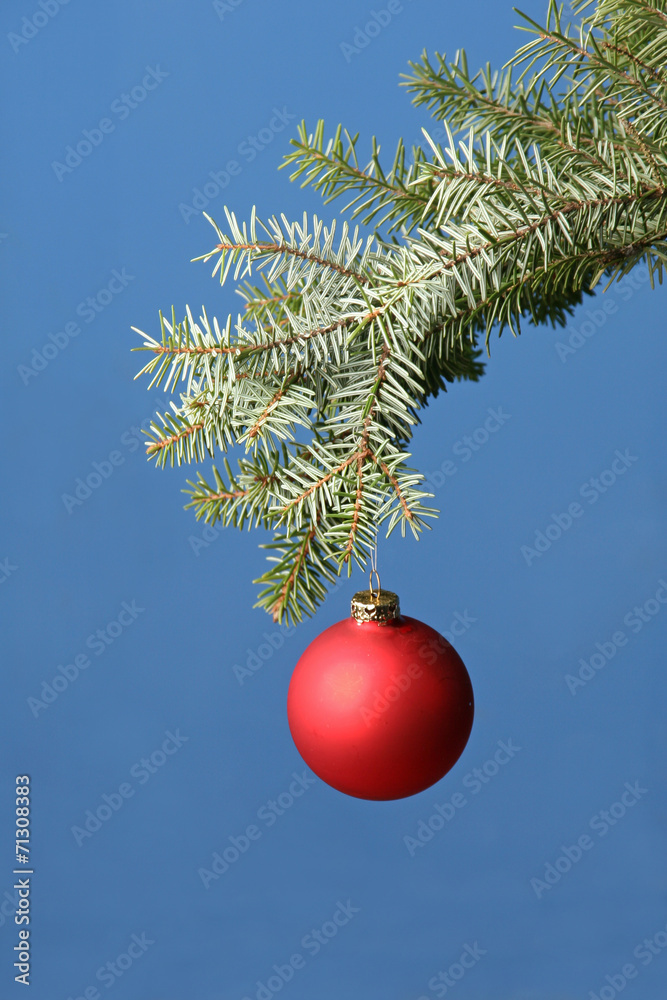Christmas ball on blue Christmas ball on blue