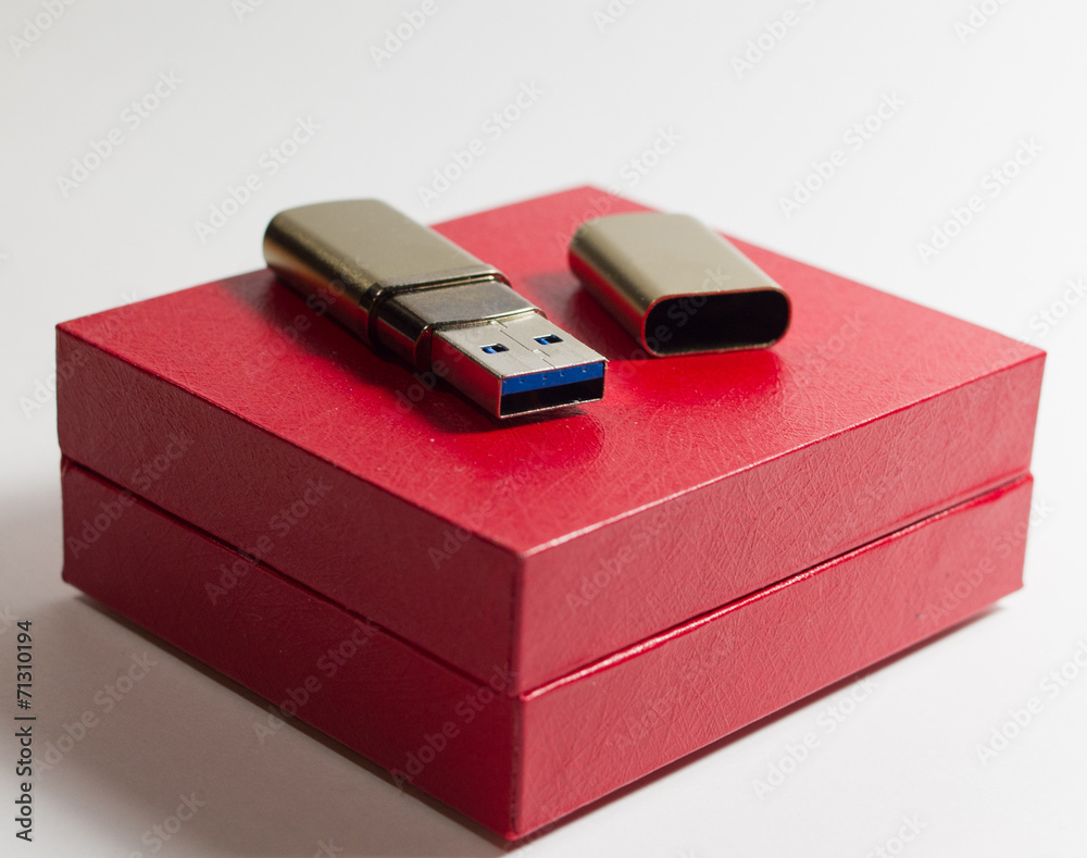USB Flash Drive on white background