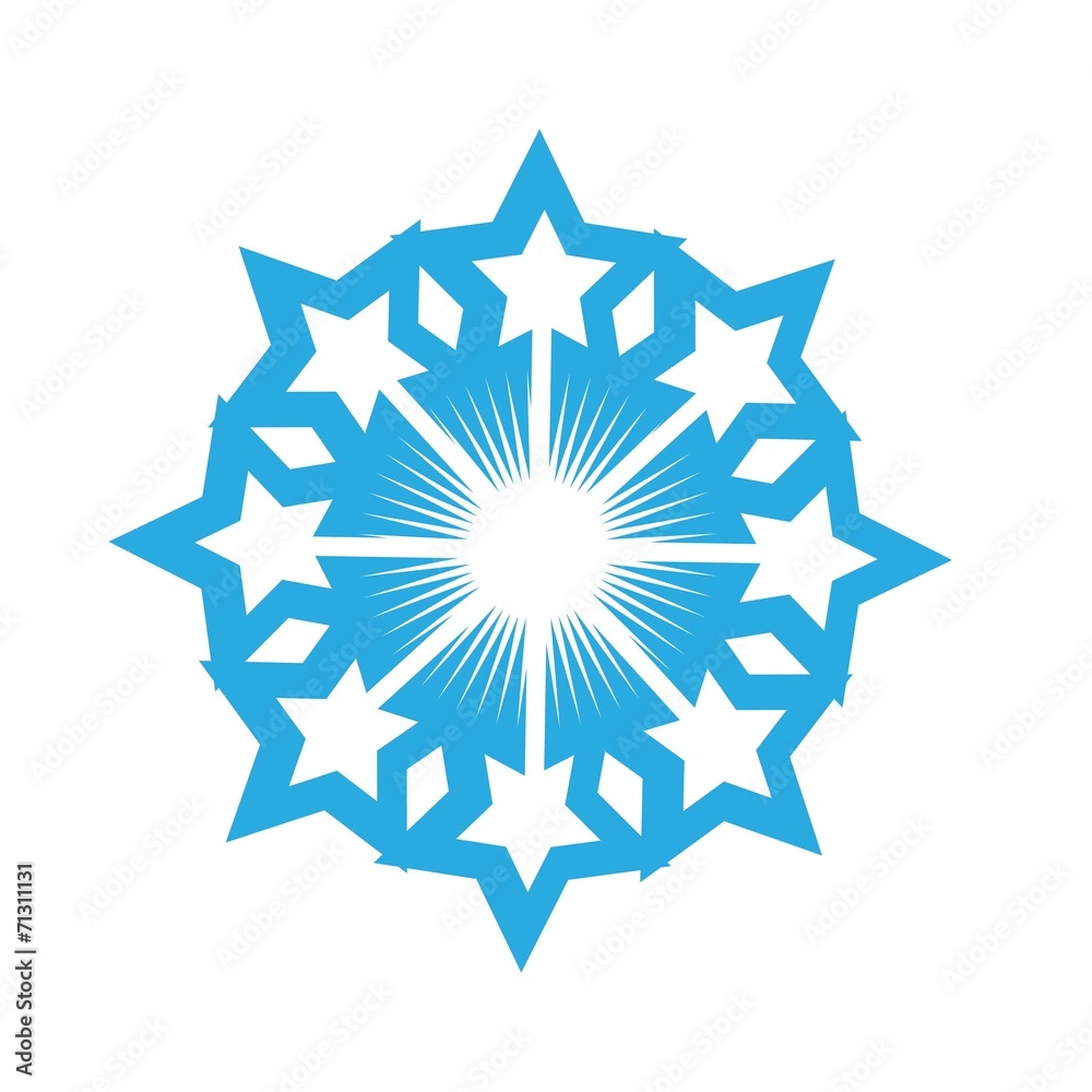 Delicate digital blue snowflake design Delicate digital blue snowflake design