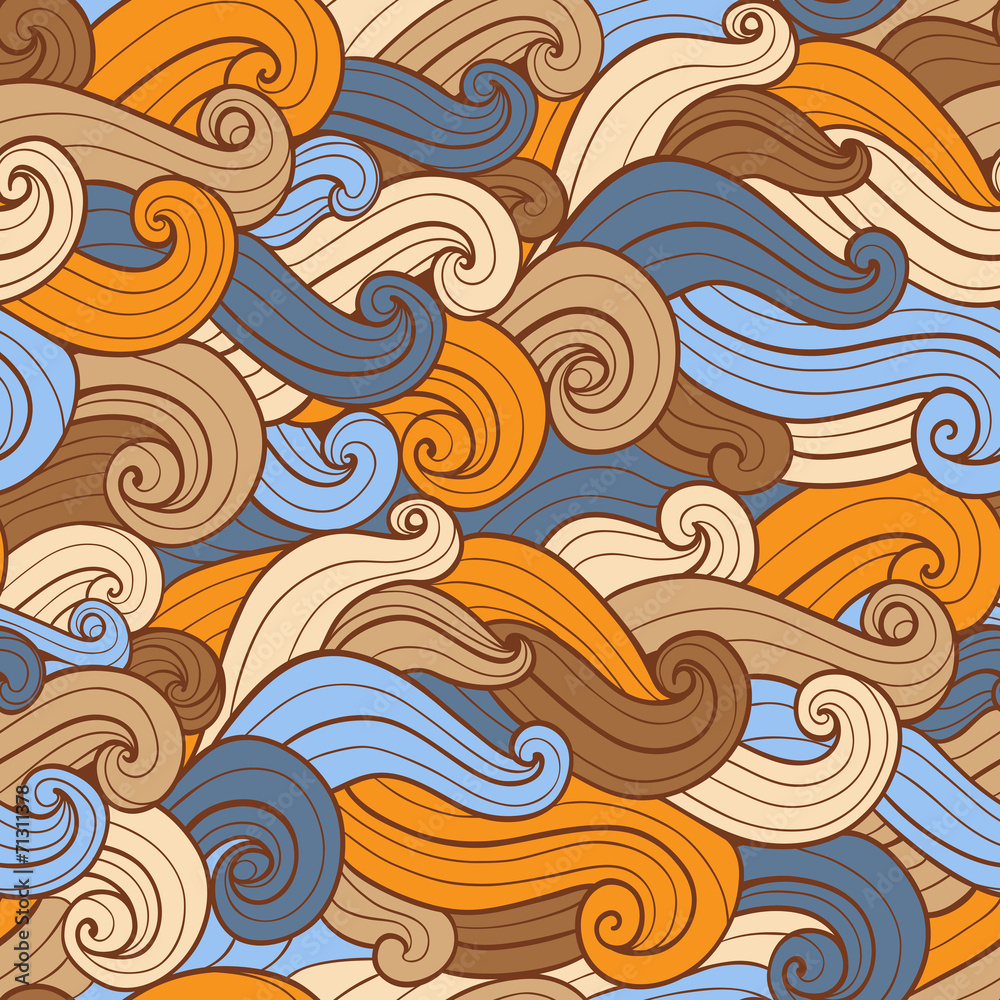 Hand drawn wavy seamless pattern Hand drawn wavy seamless pattern