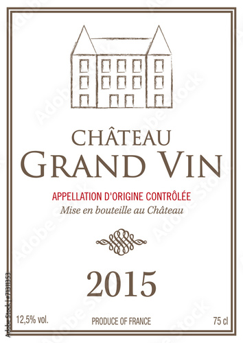 Étiquette bouteille de vin 2015