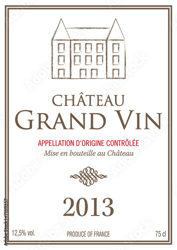 Étiquette bouteille de vin 2013