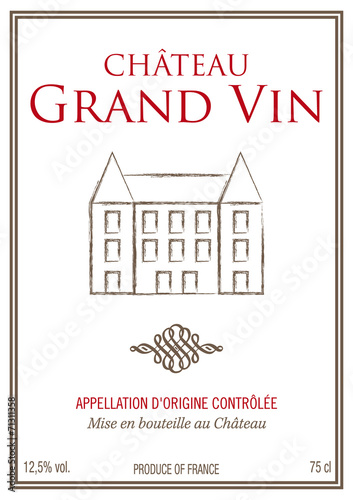 Étiquette bouteille de vin